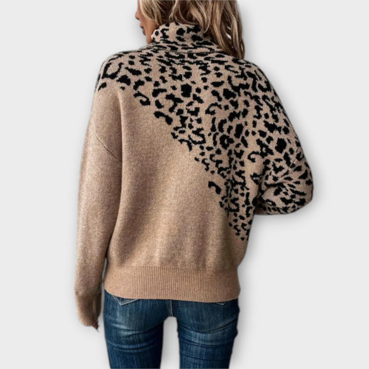 Gemma | Pull en tricot avec motif léopard