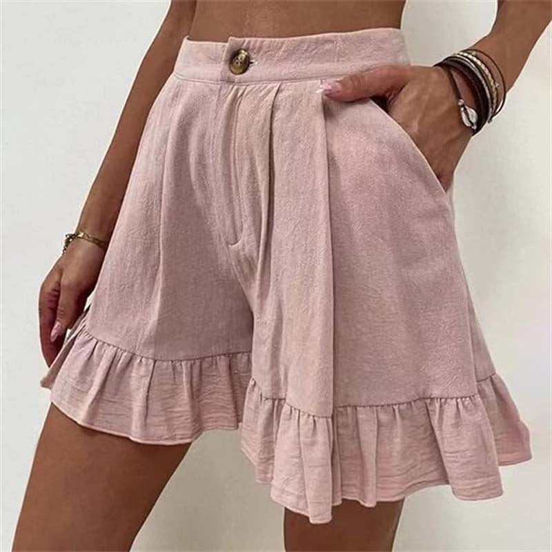 Nathalie | Short en tissu fluide avec ourlet volant