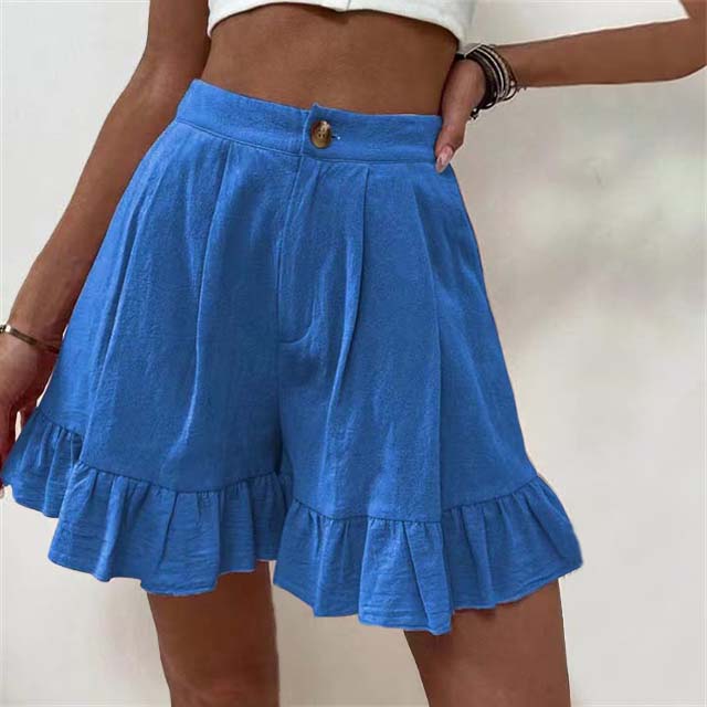 Nathalie | Short en tissu fluide avec ourlet volant