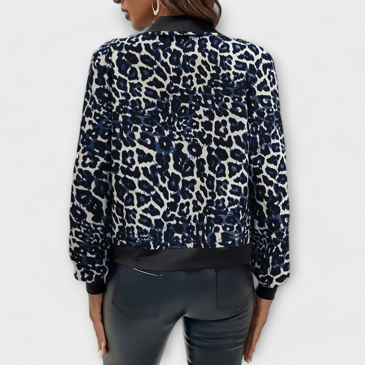 Liliane | Veste zippée à motif léopard