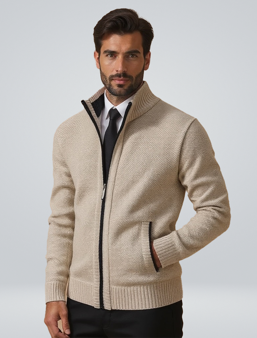 Léopold | Cardigan en Tricot avec Fermeture Éclair